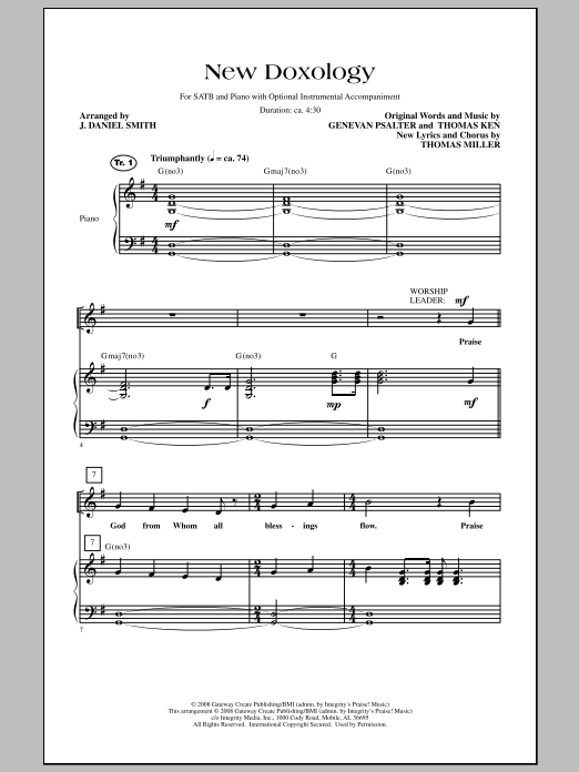 Produktgalerie: Seite 1 von 1 New Doxology, J. Daniel Smith, Chor
