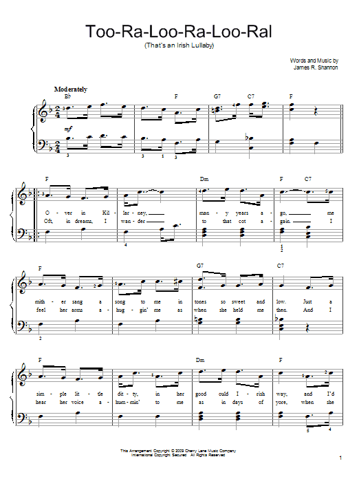 Product picture to: Too-Ra-Loo-Ra-Loo-Ral (That's An Irish Lullaby)