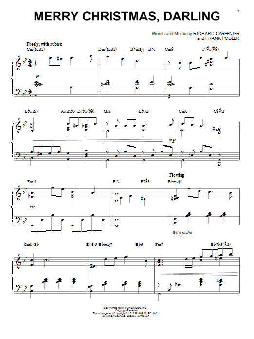 Product gallery: Page 1 of 1 Merry Christmas, Darling [Jazz version] (arr. Brent Edstrom), The Carpenters