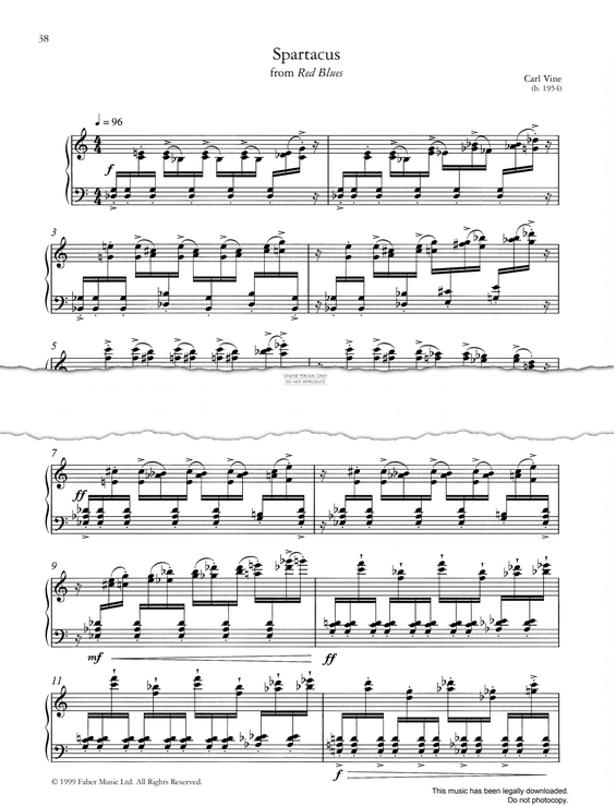 Produktgalerie: Seite 1 von 1 Spartacus (from Red Blues), Carl Vine, Klavier