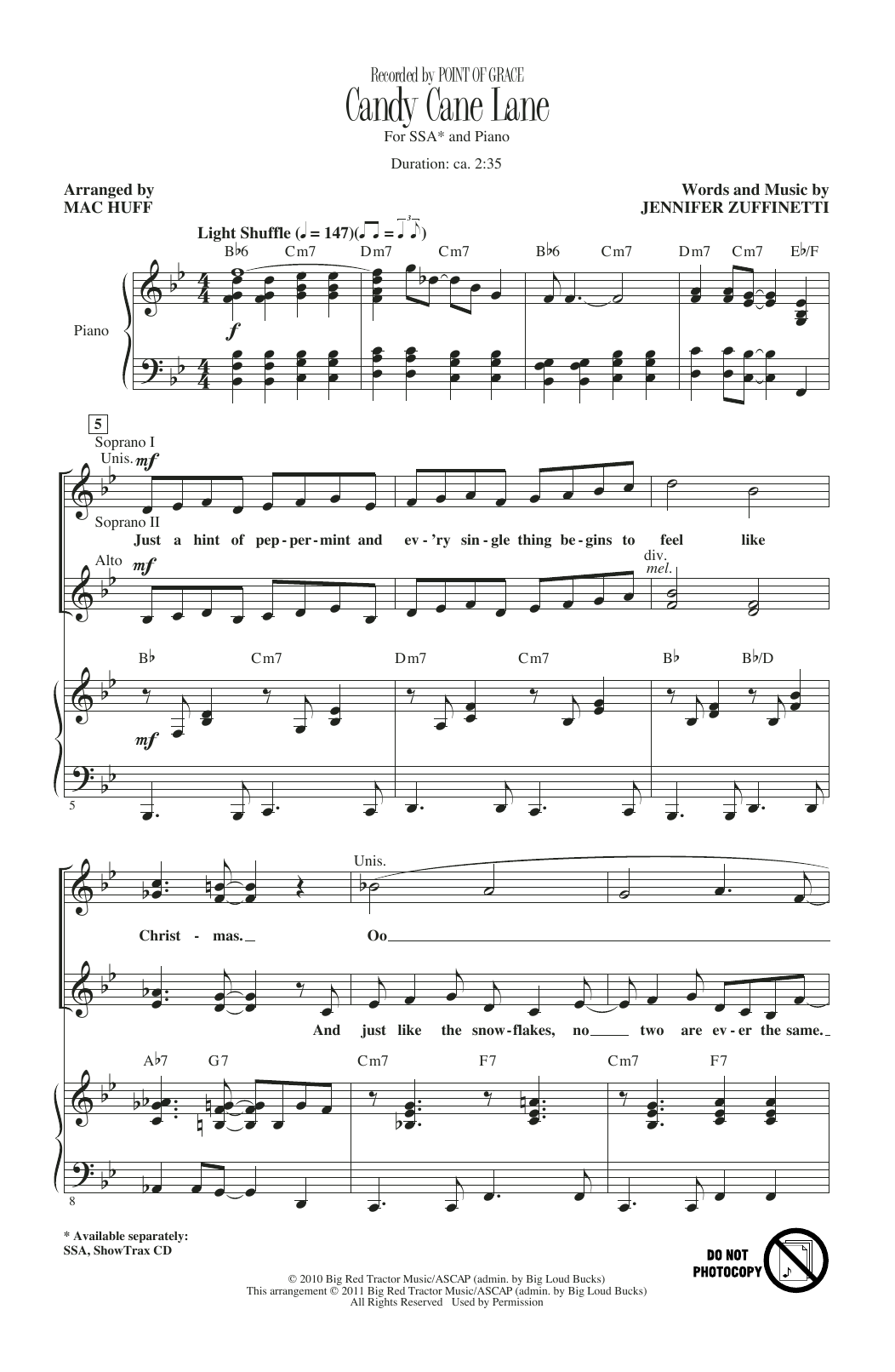 Product gallery: Page 1 of 1 Candy Cane Lane (arr. Mac Huff), Point Of Grace
