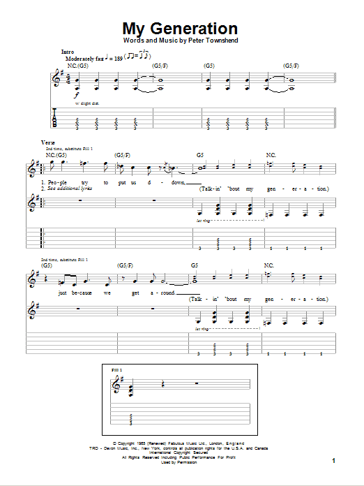 Produktgalerie: Seite 1 von 1 My Generation, The Who, Gitarre
