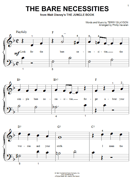 Product picture to: The Bare Necessities (arr. Phillip Keveren)