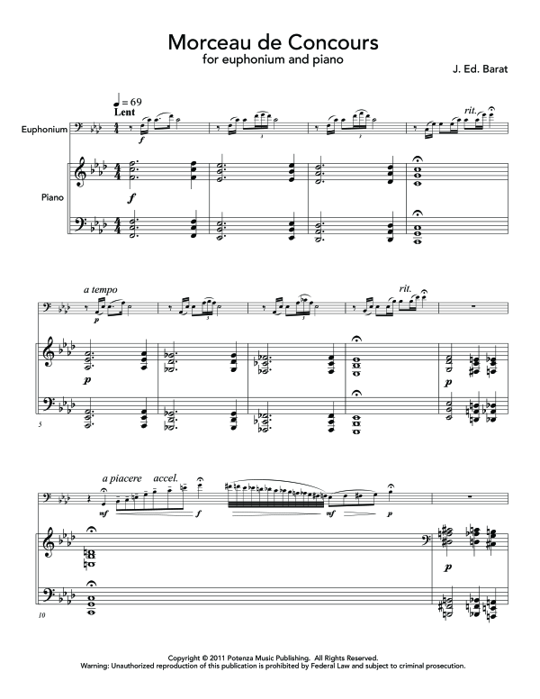 Product gallery: Page 1 of 11 Morceau de Concours, , (euphonium and piano)