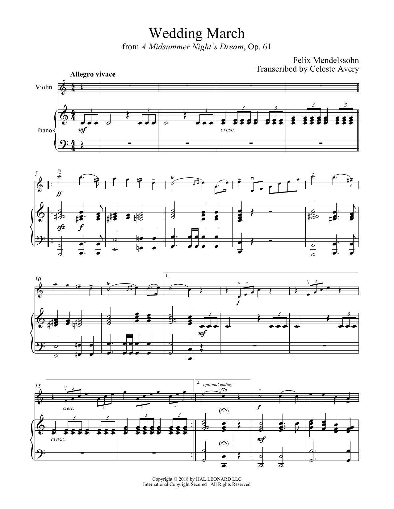 Product gallery: Page 1 of 1 Wedding March, Felix Mendelssohn