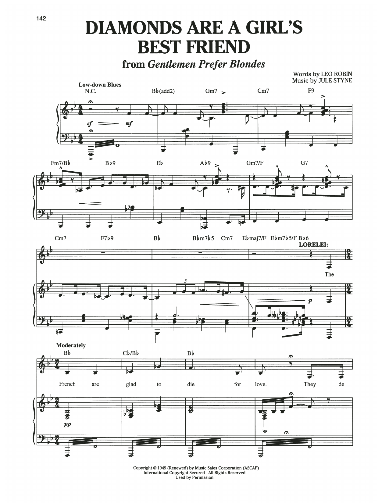 Produktgalerie: Seite 1 von 1 Diamonds Are A Girl's Best Friend (from Gentlemen Prefer Blondes), Jule Styne, Gesang, Klavier