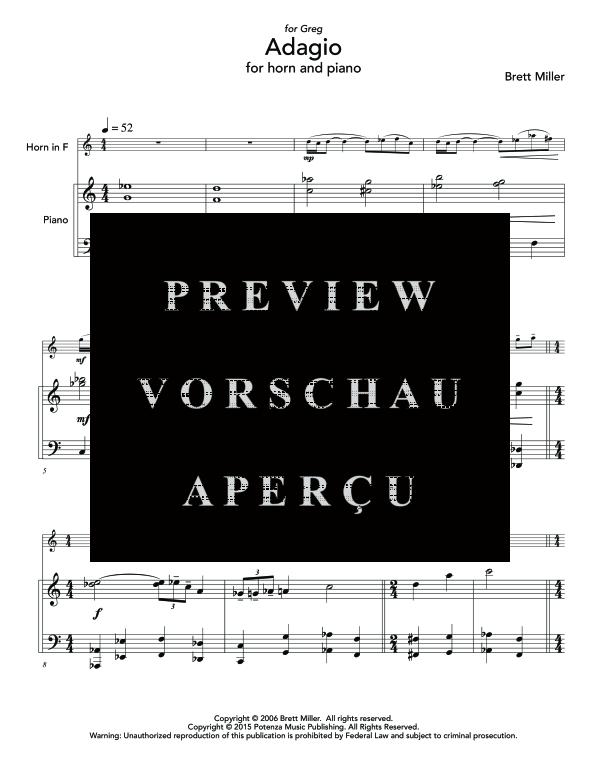 Produktgalerie: Seite 3 von 7 Adagio, , (Horn in F und Klavier)