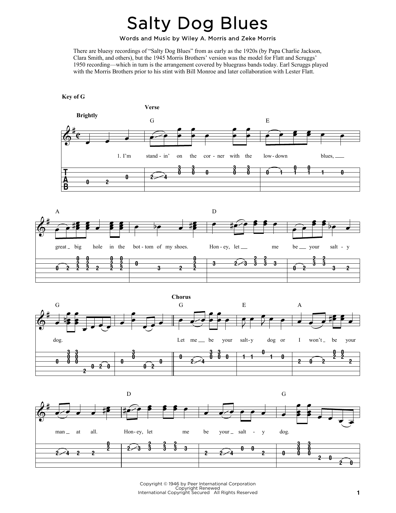 Produktgalerie: Seite 1 von 1 Salty Dog Blues (arr. Fred Sokolow), The Morris Brothers, Gitarre