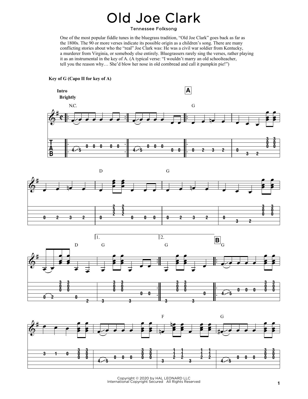 Product picture to: Old Joe Clark (arr. Fred Sokolow)