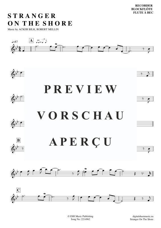 Product gallery: Page 2 of 3 Stranger On The Shore , Bilk, Acker, (recorder)