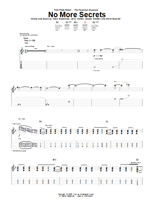 Produktgalerie: Seite 1 von 1 No More Secrets, Papa Roach, Gitarre