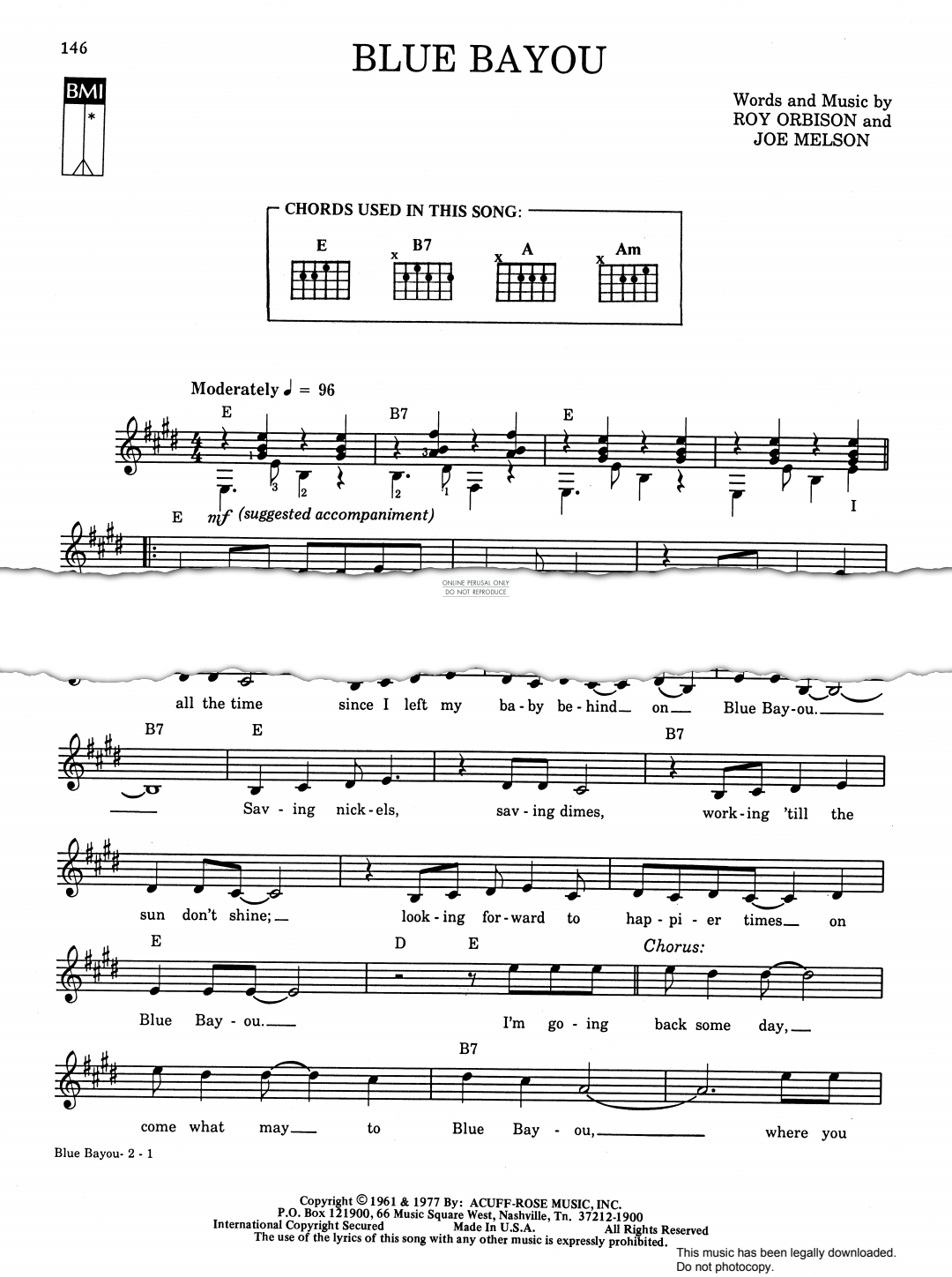 Product gallery: Page 1 of 1 Blue Bayou, Roy Orbison