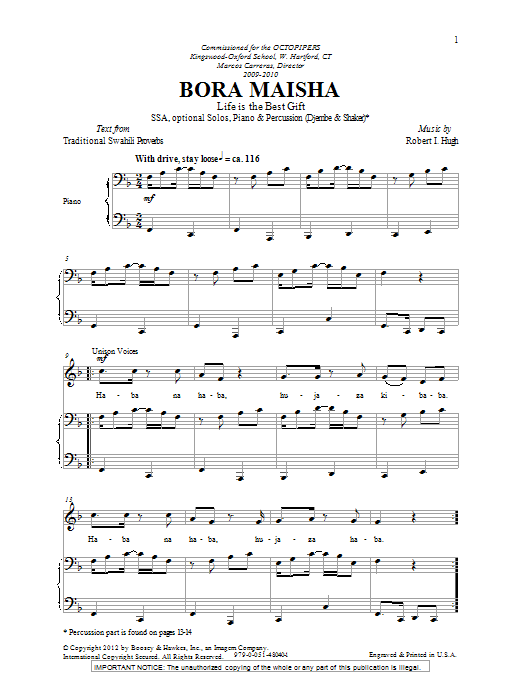 Produktgalerie: Seite 1 von 1 Bora Maisha, Robert I. Hugh, Chor