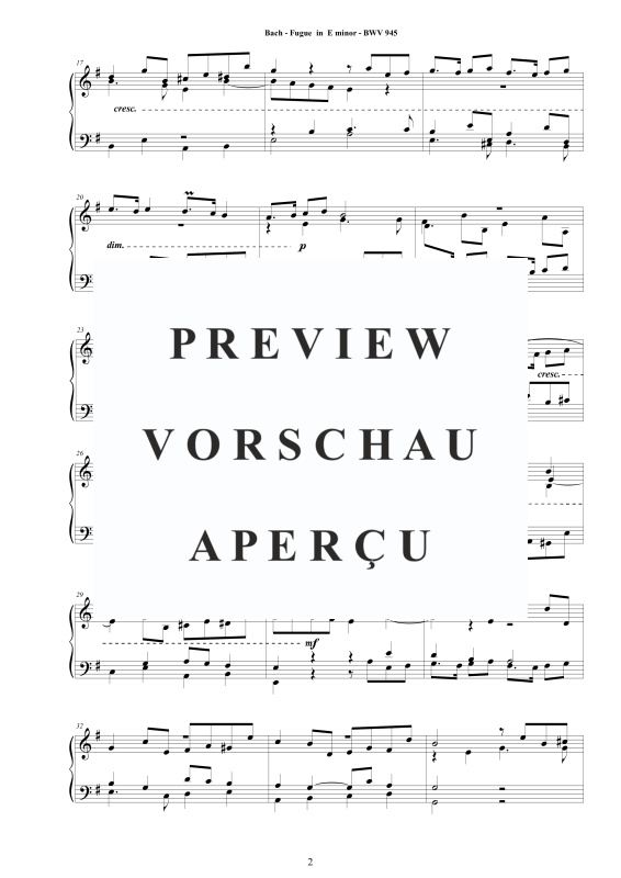 Produktgalerie: Seite 3 von 5 Fuge in E-Moll BWV 945 - Piano Version, , Klavier Solo