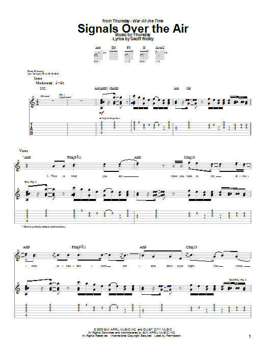 Produktgalerie: Seite 1 von 1 Signals Over The Air, Thursday, Gitarre