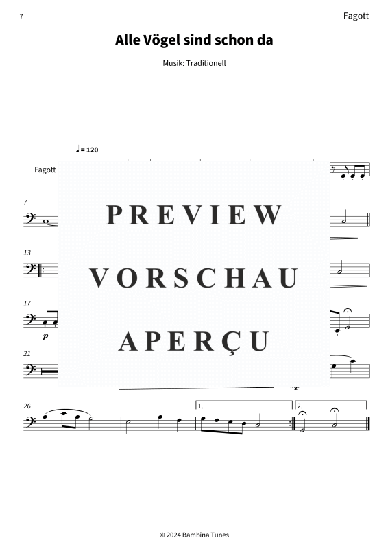 Product gallery: Page 9 of 9 Alle Vögel sind schon da, , (Woodwind Trio)