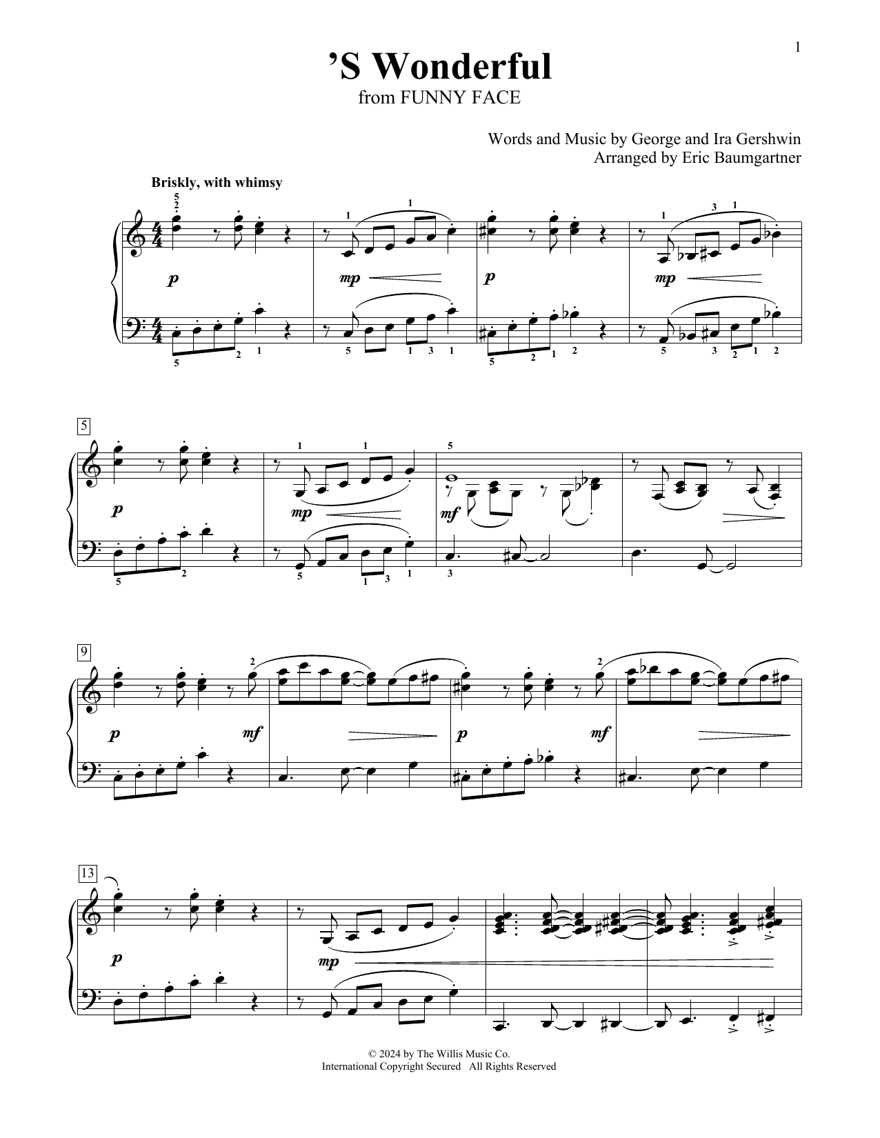 Product picture to: 'S Wonderful (arr. Eric Baumgartner)