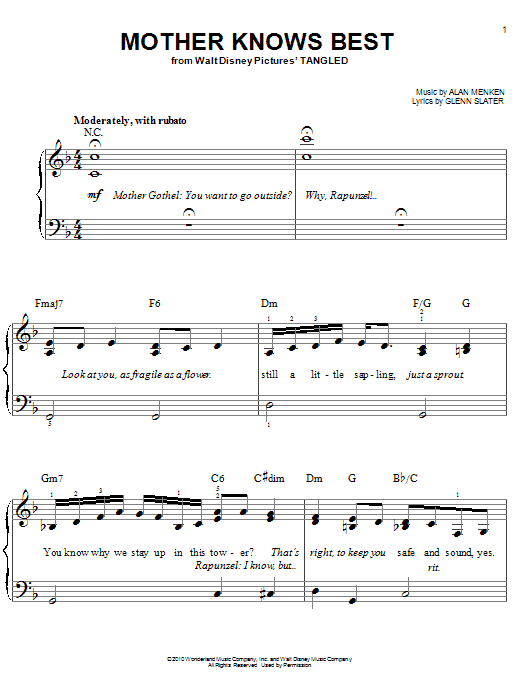 Produktbild zu: Mother Knows Best (from Disney's Tangled)