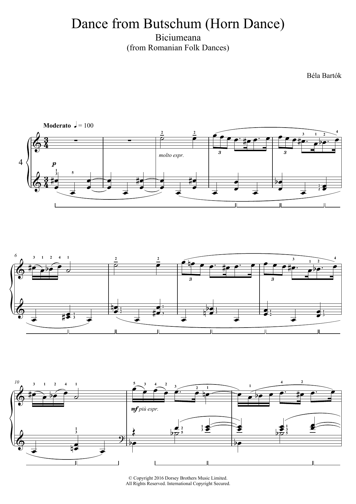 Product gallery: Page 1 of 1 Dance From Butschum (from Romanian Folk Dances), Béla Bartók