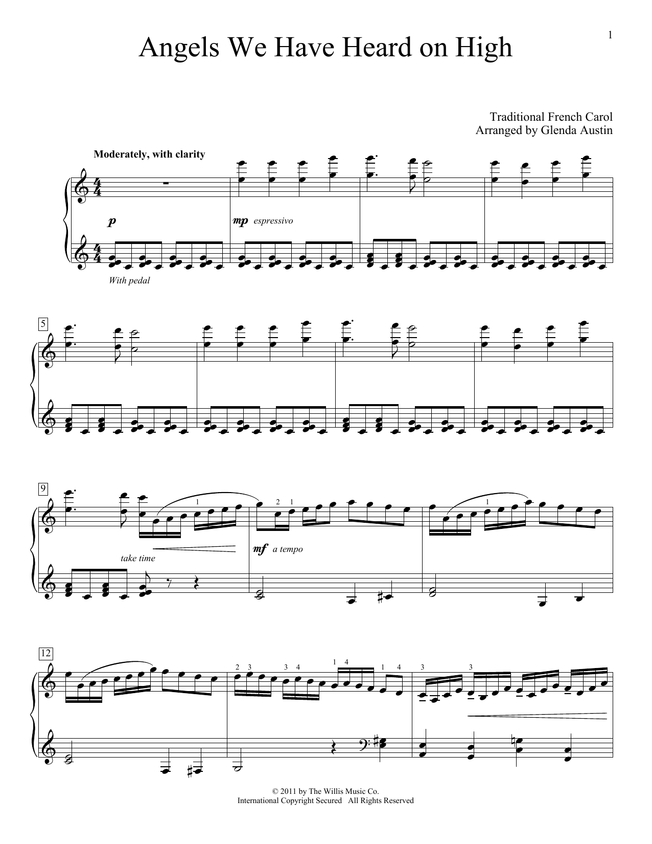 Product picture to: Angels We Have Heard On High (arr. Glenda Austin)