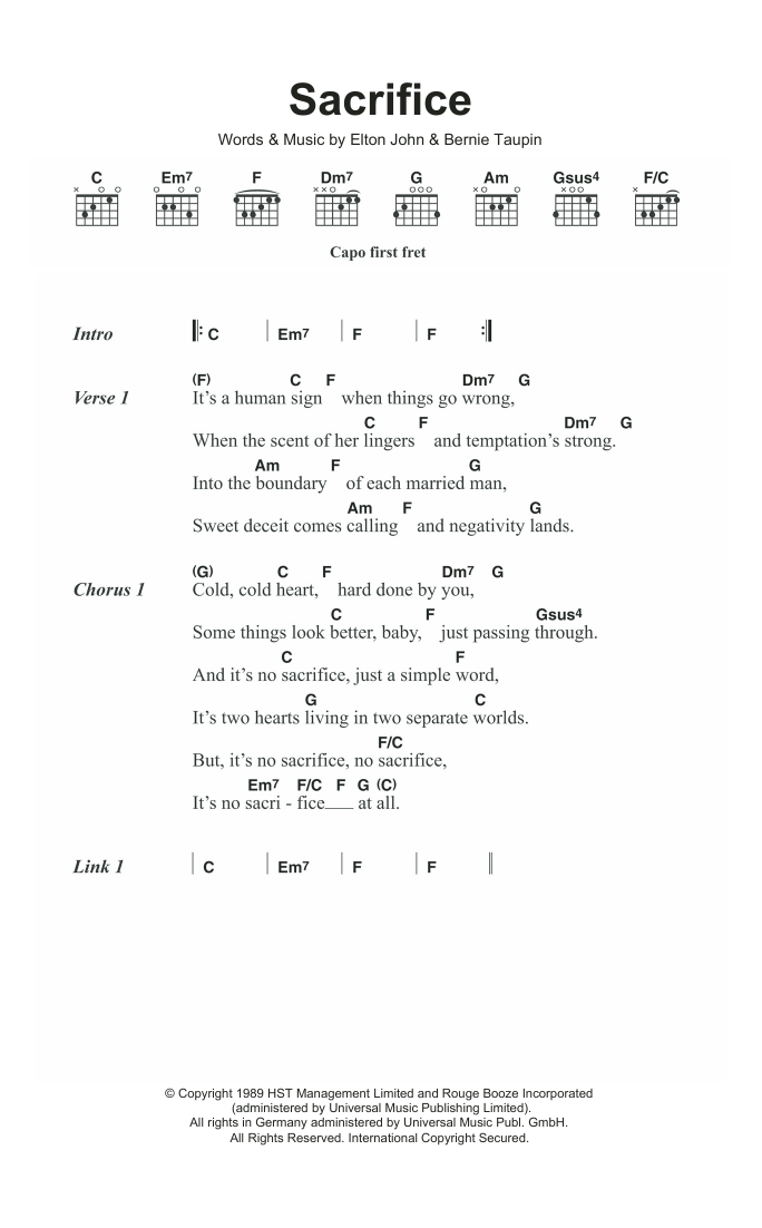 Produktbild zu:  Sacrifice - Elton John