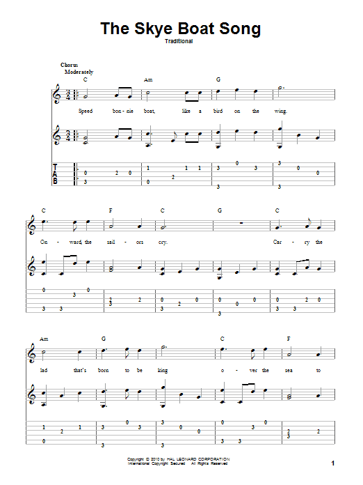 Produktgalerie: Seite 1 von 1 The Skye Boat Song, Traditional, Gitarre