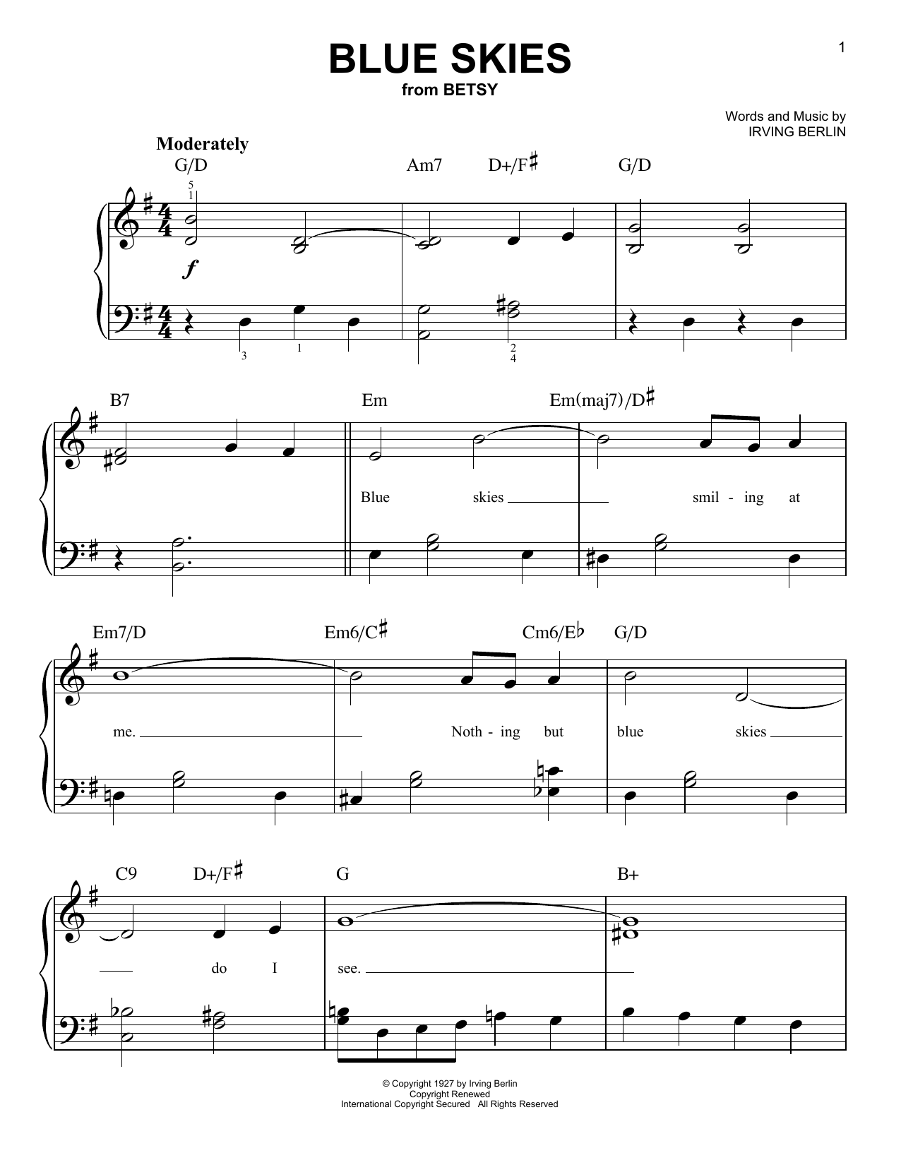 Produktgalerie: Seite 1 von 1 Blue Skies, Irving Berlin, Klavier