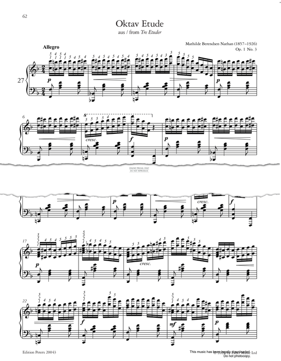 Produktgalerie: Seite 1 von 1 Oktav Etude, Mathilde Berendsen Nathan, Klavier