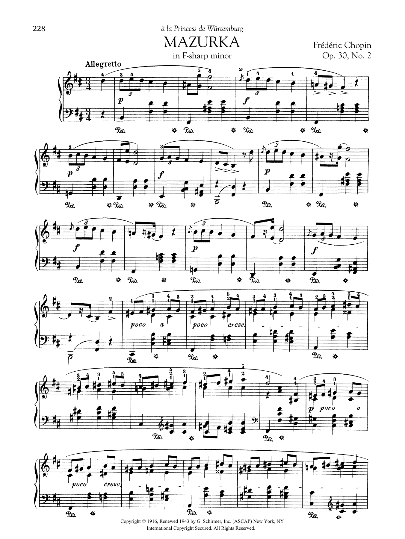 Product gallery: Page 1 of 1 Mazurka in F-sharp minor, Op. 30, No. 2, Frédéric Chopin