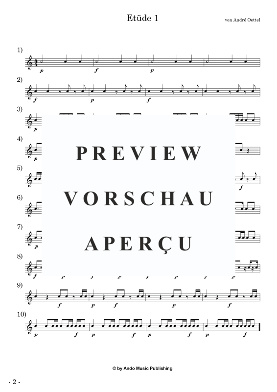 Produktgalerie: Seite 4 von 11 Etüden für Snare Drum im 4/4-Takt - Band 4, , Snare Drum Solo