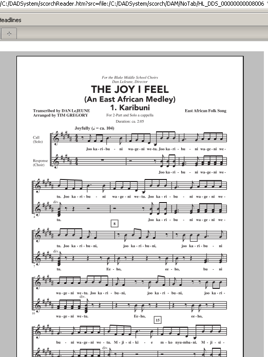 Produktbild zu: The Joy I Feel (East African Medley)