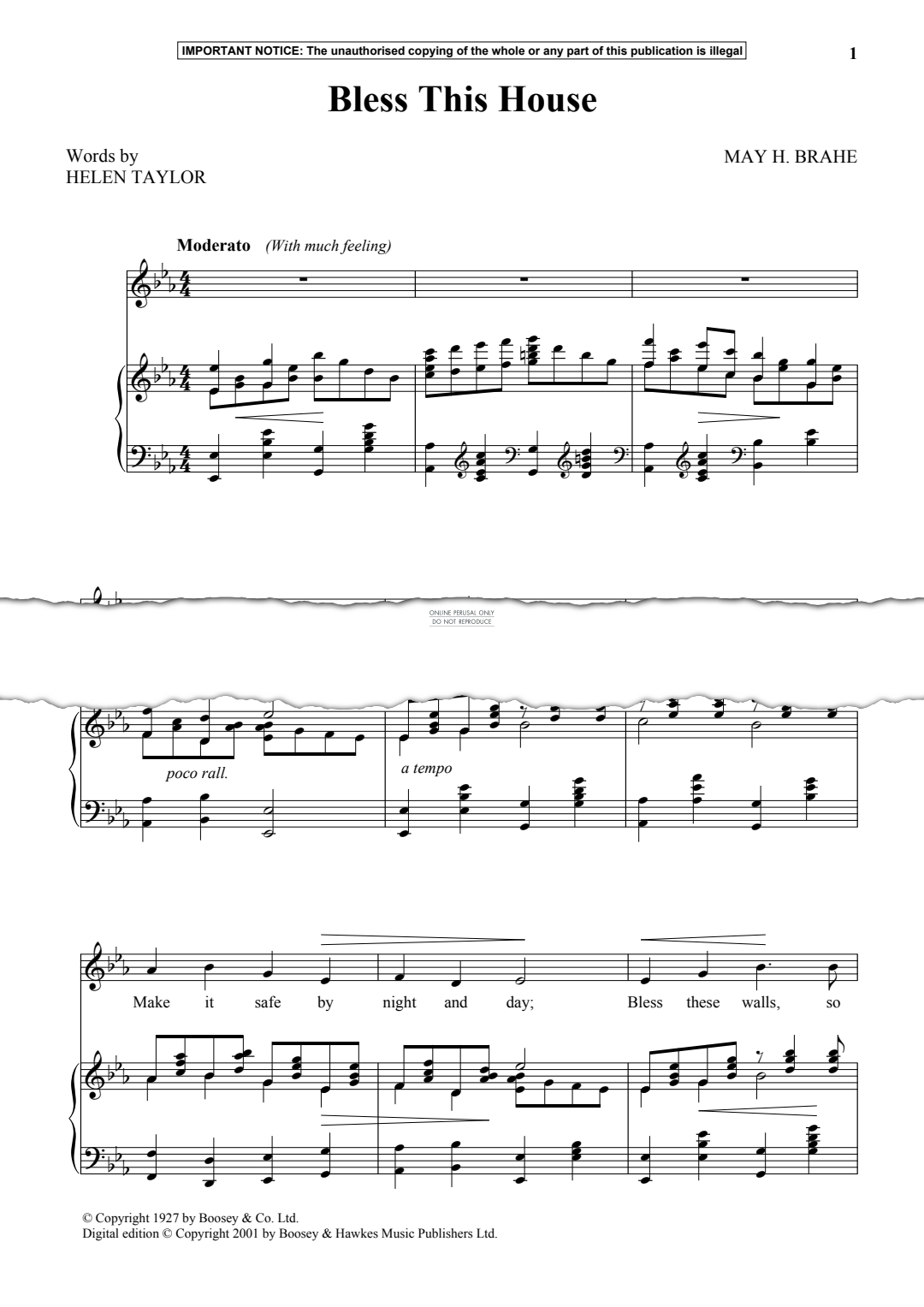 Produktgalerie: Seite 1 von 1 Bless This House, May H. Brahe, Gesang, Klavier