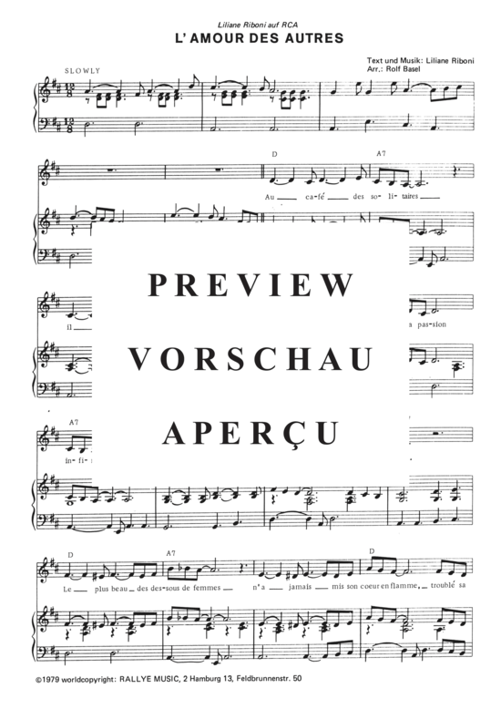 Produktgalerie: Seite 4 von 4 L'Amour des Autres  , Riboni, Liliane, Klavier und Gesang