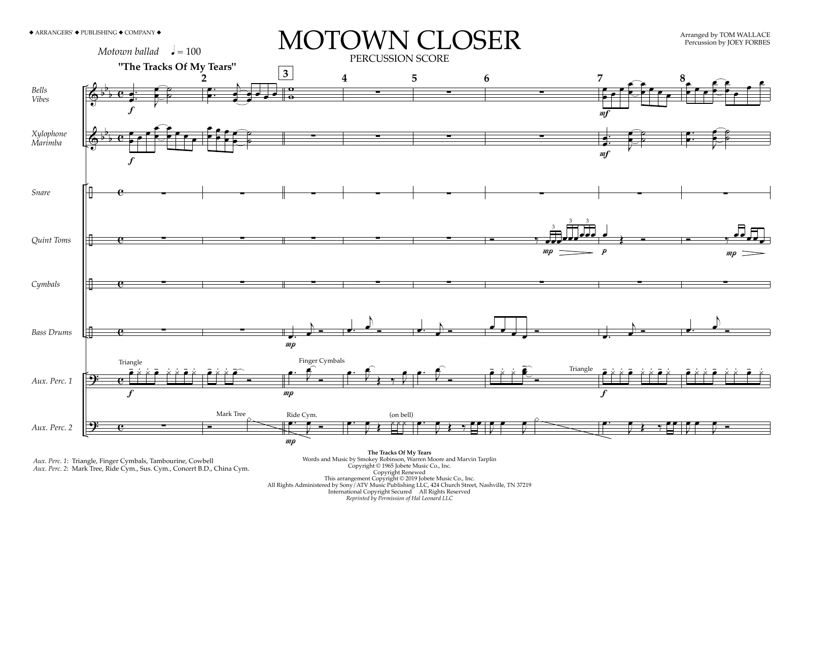 Produktgalerie: Seite 1 von 1 Motown Closer (arr. Tom Wallace) - Percussion Score, Smokey Robinson, Ensemble