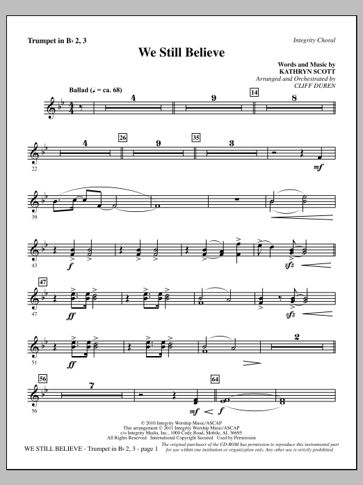 Product picture to: We Still Believe - Trumpet 2 & 3