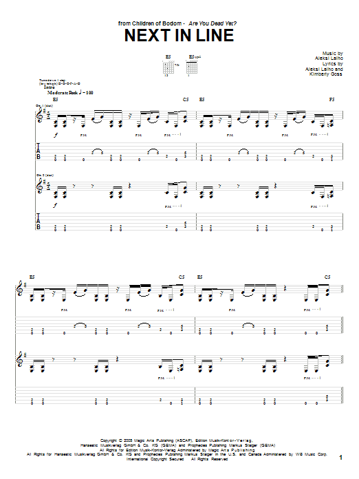 Produktgalerie: Seite 1 von 1 Next In Line, Children Of Bodom, Gitarre