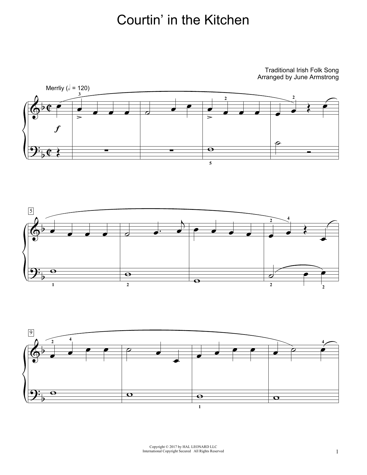 Product gallery: Page 1 of 1 Courtin' In The Kitchen (arr. June Armstrong), Traditional Irish Folk Song