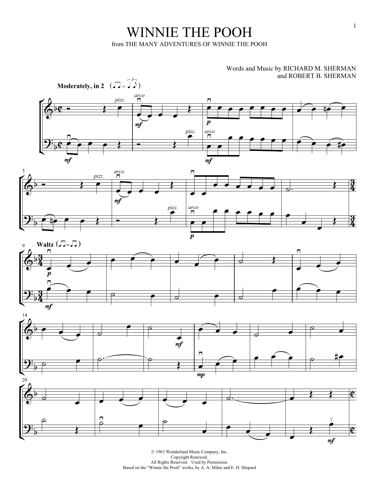 Produktgalerie: Seite 1 von 1 Winnie The Pooh (arr. Michelle Hynson), Sherman Brothers