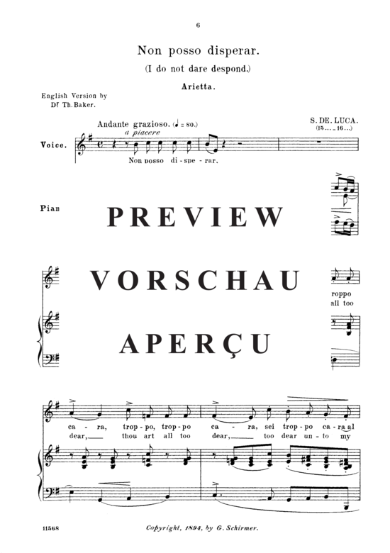 Product gallery: Page 2 of 7 Non posso disperar, Parisotti, Alessandro, Medium Voice and Piano