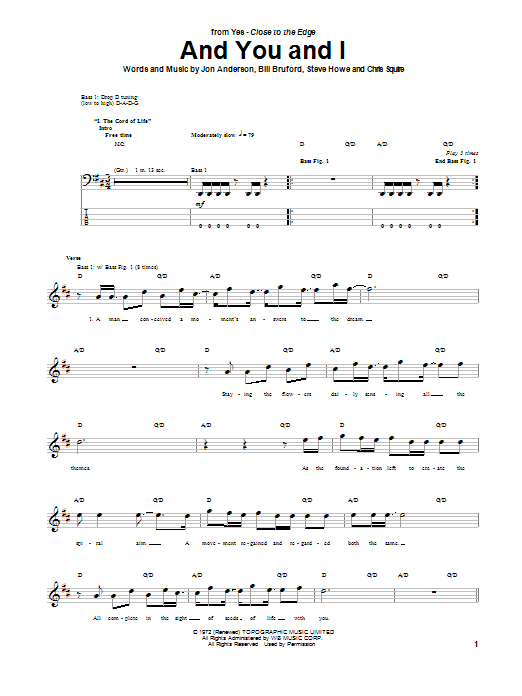 Produktgalerie: Seite 1 von 1 And You And I, Yes, E-Bass