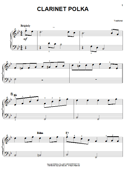 Product gallery: Page 1 of 1 Clarinet Polka, Traditional