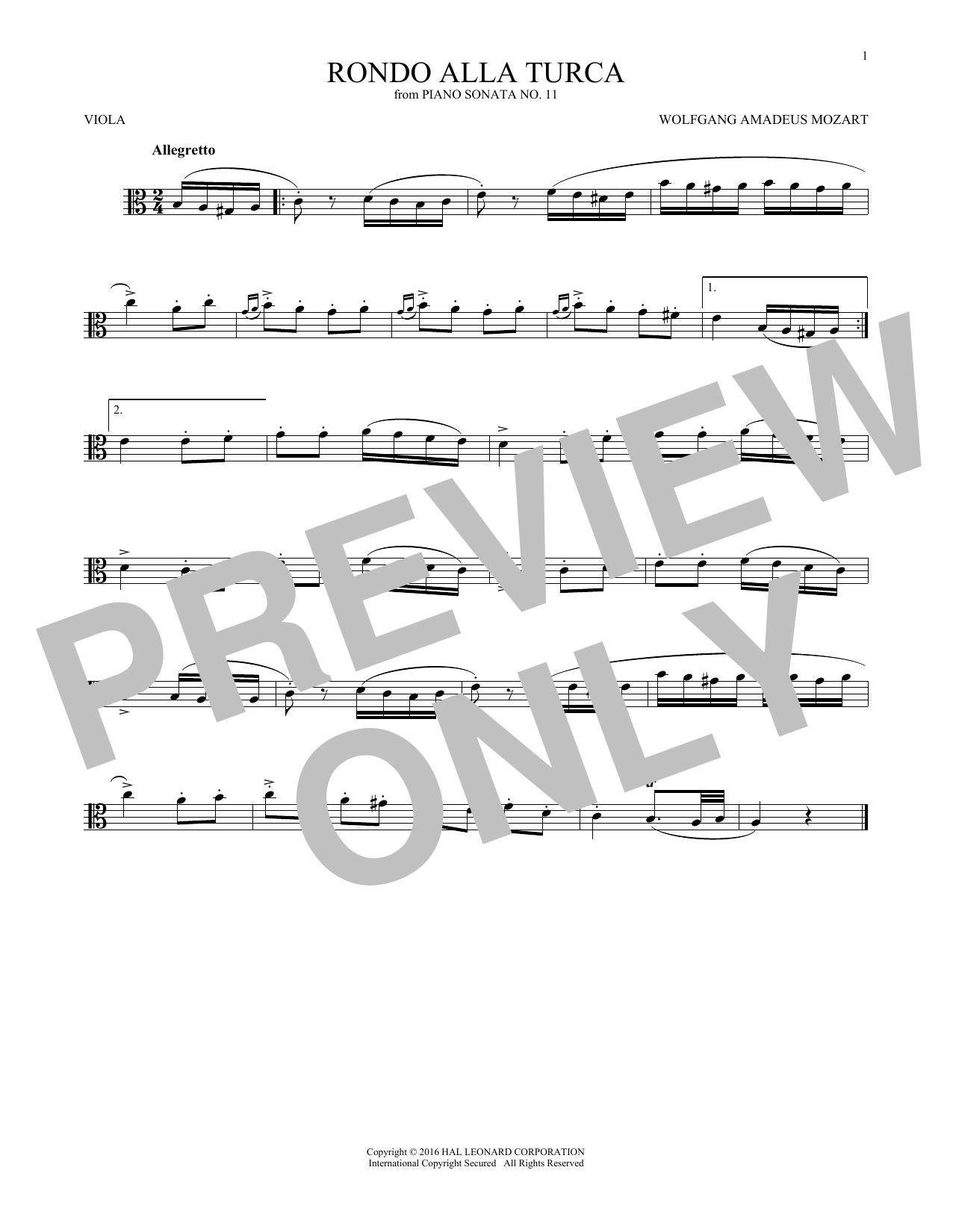 Product gallery: Page 1 of 1 Rondo Alla Turca, Wolfgang Amadeus Mozart