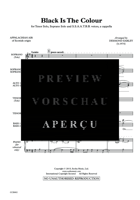 Produktgalerie: Seite 4 von 11 Black Is the Colour, , Sopran Solo, Gemischter Chor und Klavier