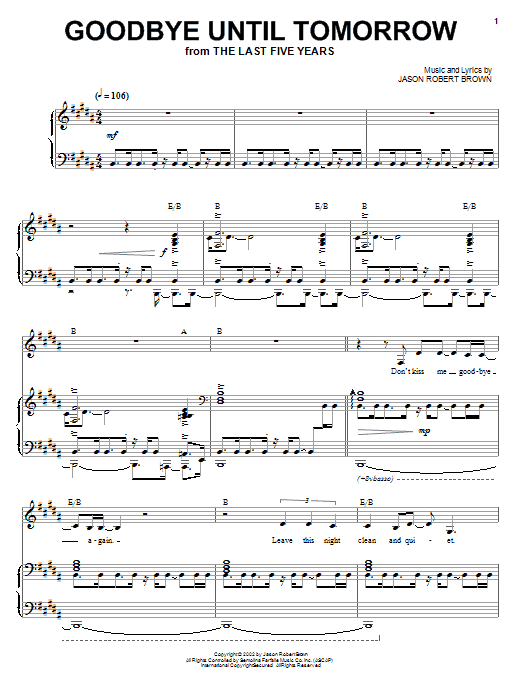Produktbild zu: Goodbye Until Tomorrow (from The Last 5 Years)