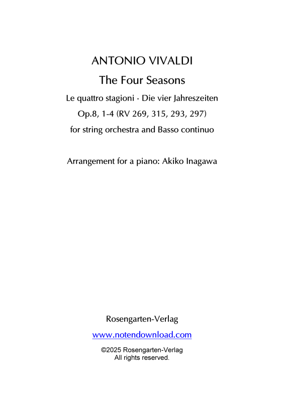 cover: Four Seasons complete (12 movements), Inagawa, Akiko, Klavier Solo