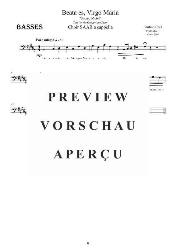 Product gallery: Page 7 of 7 Beata es, Virgo Maria, , Mixed Choir Saab