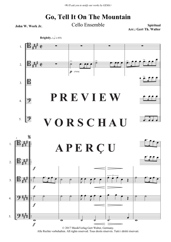 Produktgalerie: Seite 2 von 3 Go Tell It On The Mountain , , (Violoncello Quintett)