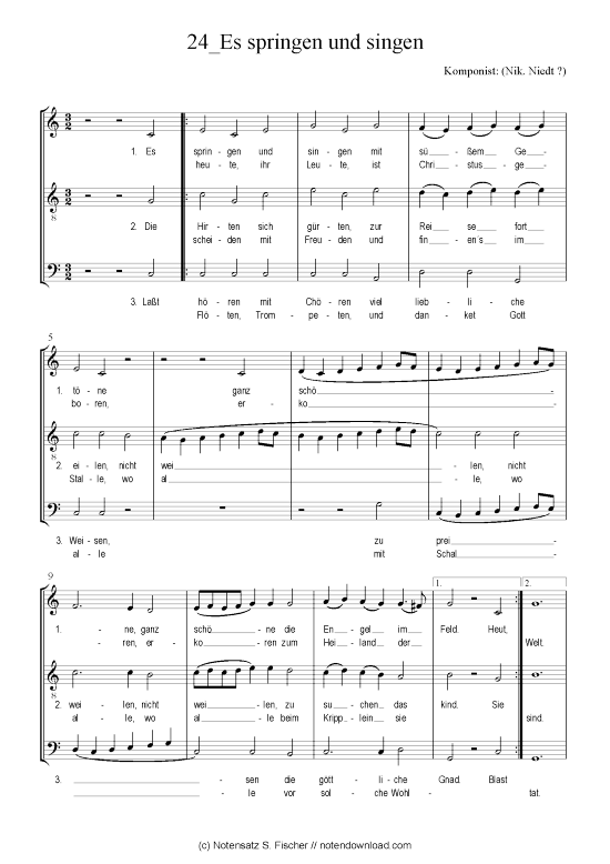 Product picture to: Es springen und singen (Nik. Niedt ?) / Weihnachtsarie, 1726