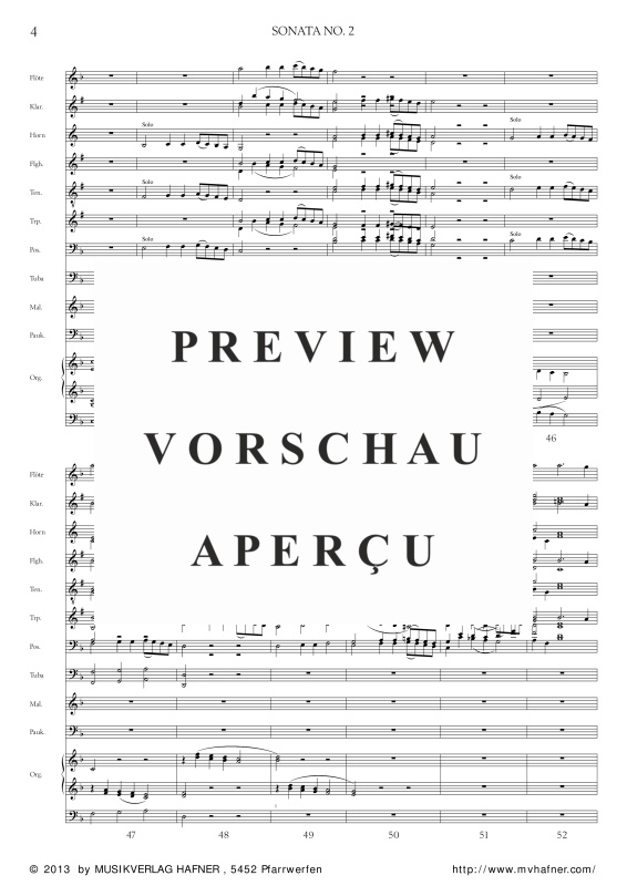 Product gallery: Page 9 of 11 SONATA NO. 2, , (large wind orchestra)