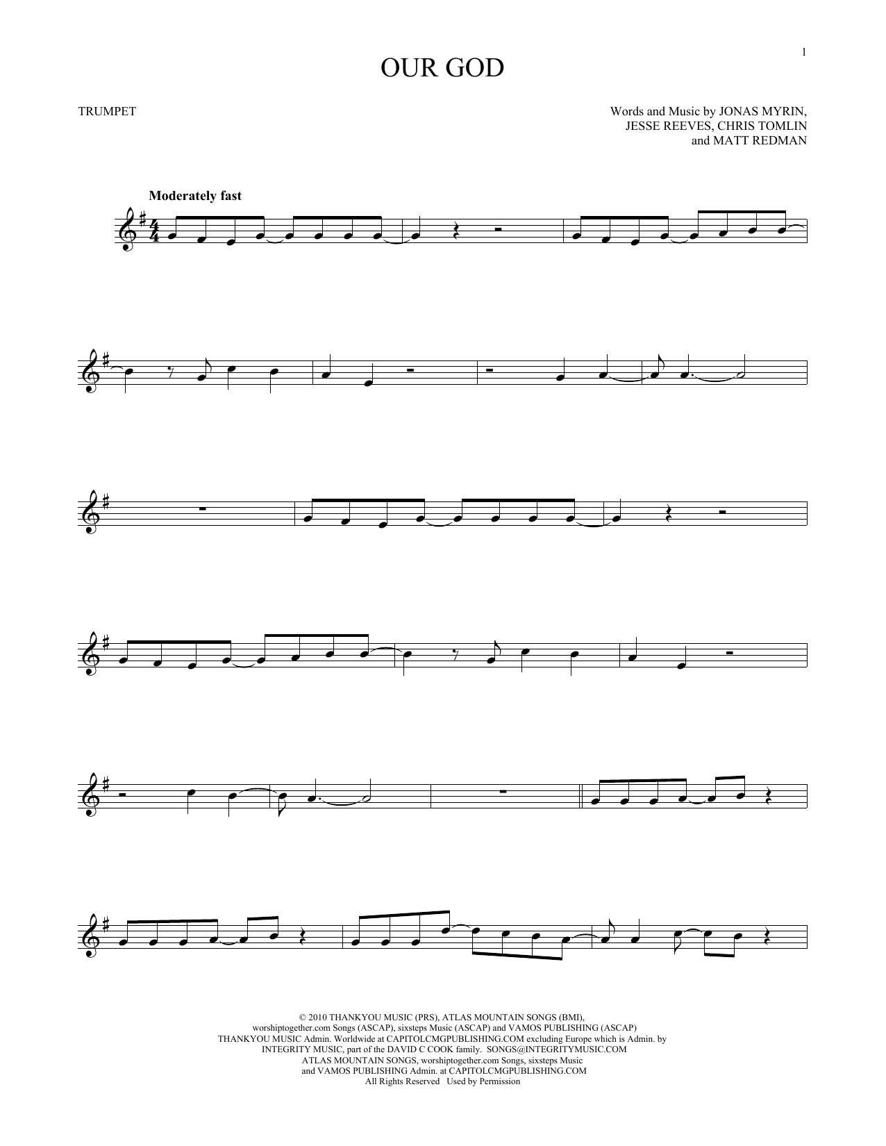 Produktgalerie: Seite 1 von 1 Our God, Chris Tomlin, Trompete
